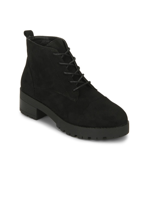 

Truffle Collection Women Black Solid Heeled Boots