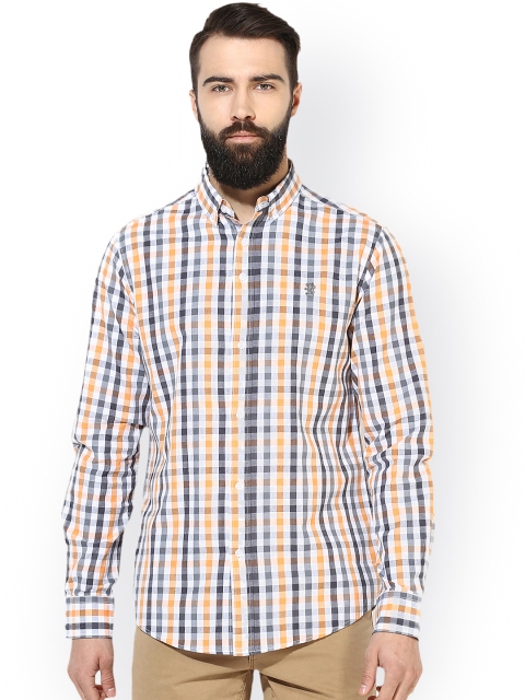 

Red Tape Men Orange & Blue Regular Fit Checked Casual Shirt