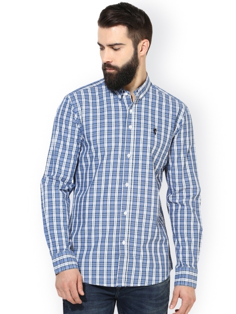 

Red Tape Men Blue Comfort Regular Fit Checked Casual Shirt
