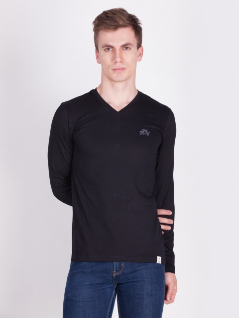 

Force NXT Men Black Solid V-Neck T-shirt