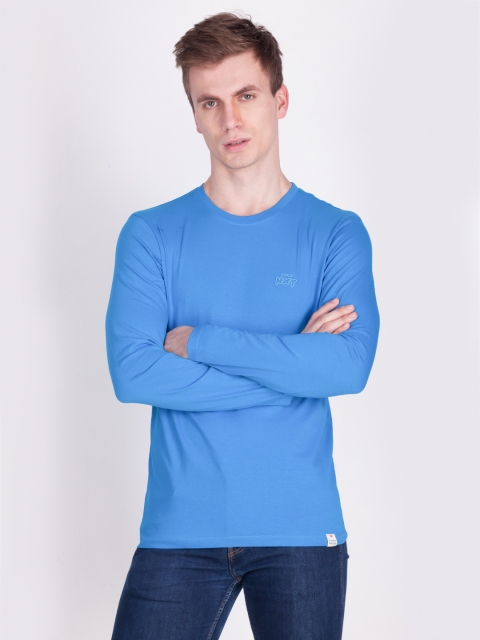 

Force NXT Men Blue Solid Round Neck T-shirt