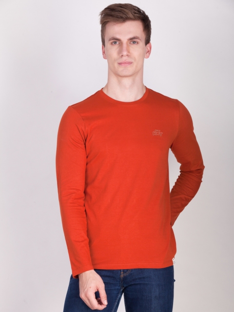 

Force NXT Men Rust Solid Round Neck T-Shirt