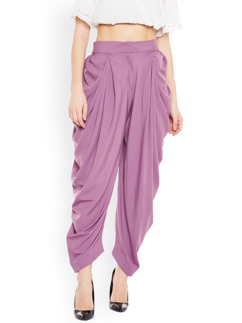 

Bitterlime Purple Solid Dhoti Pants