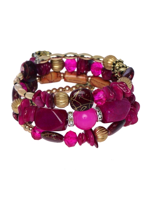 

Shining Diva Pink Metal Multistrand Bracelet