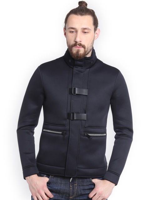 

Antony Morato Men Blue Solid Open Front Jacket