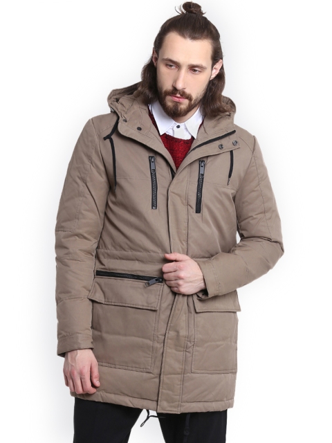 

Antony Morato Men Khaki Solid Padded Jacket