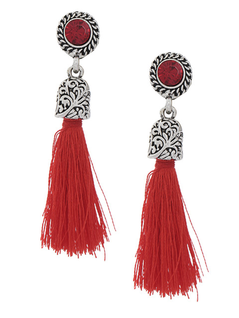 

Shining Diva Red Contemporary Drop Earrings