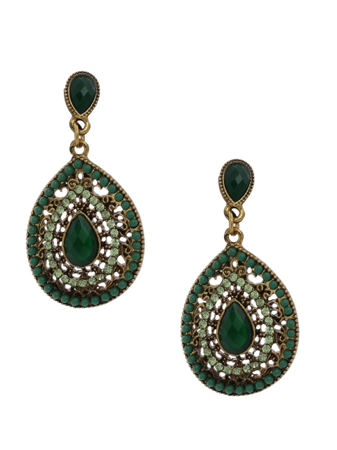 

Shining Diva Green Contemporary Chandbalis