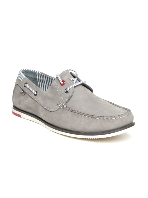 

Arrow Men Grey Leather Boat Shoes
