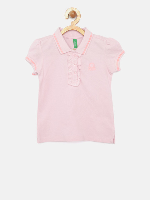 

United Colors of Benetton Girls Pink Printed Round Neck T-shirt