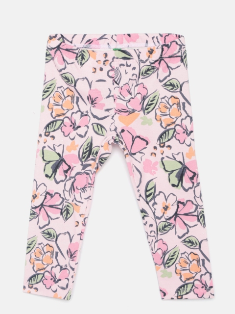 

United Colors of Benetton Girls Pink Floral Print Leggings