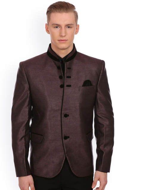 

Wintage Bronze Solid Tailored Fit Ethnic Bandhgala Blazer