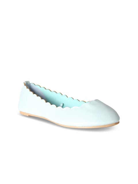 

People Women Blue Solid Synthetic Ballerinas