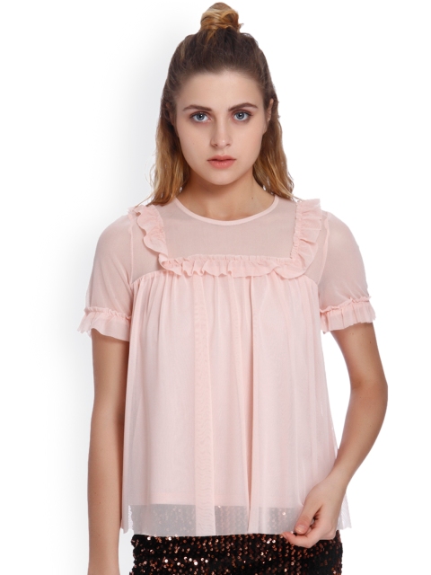 

ONLY Women Pink Solid Top