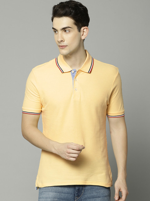 

Marks & Spencer Men Yellow Solid Polo Collar T-shirt