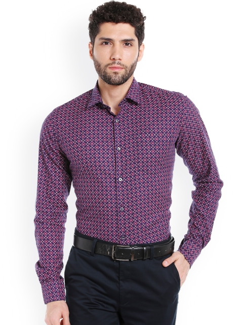 

Integriti Men Blue & Pink Slim Fit Printed Formal Shirt