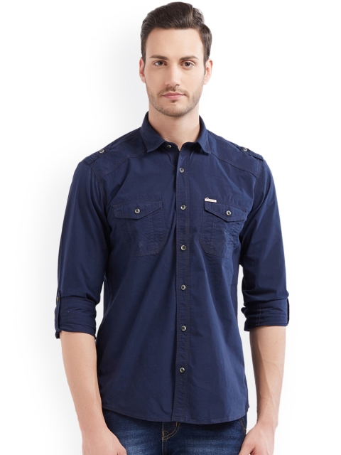 

Integriti Men Navy Blue Slim Fit Solid Casual Shirt