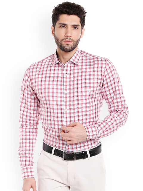 

Integriti Men White & Red Slim Fit Checked Formal Shirt