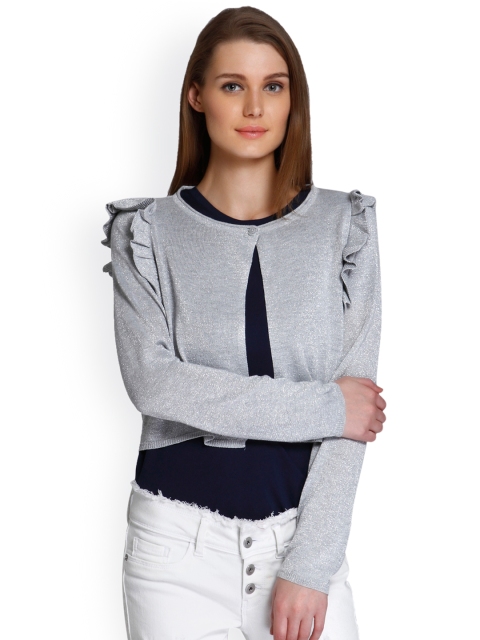

Only Women Grey Solid Cardigan