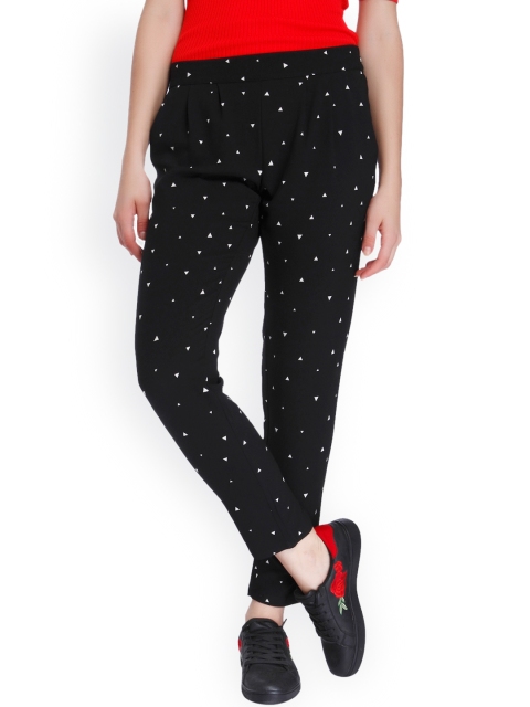 

ONLY Women Black Printed Regular Trousers