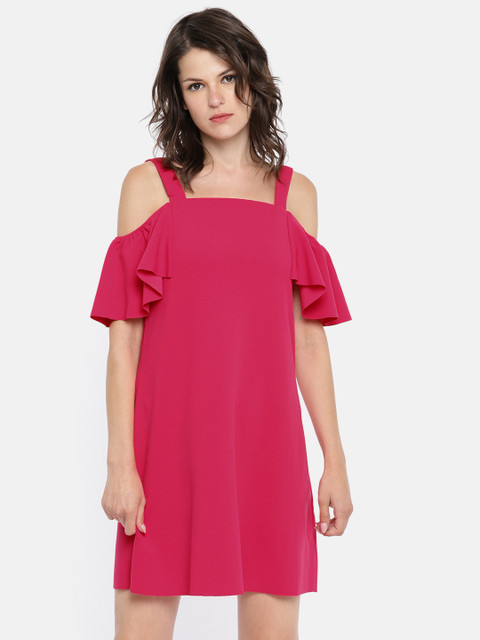 

ONLY Women Red Solid A-Line Dress