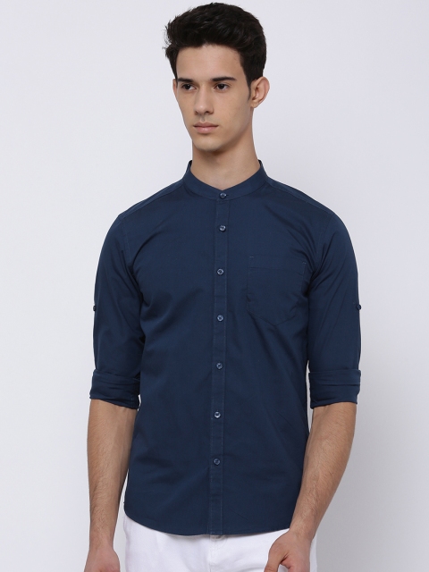 

HIGHLANDER Men Blue Slim Fit Solid Casual Shirt