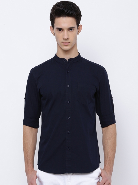 

HIGHLANDER Men Navy Blue Slim Fit Solid Casual Shirt