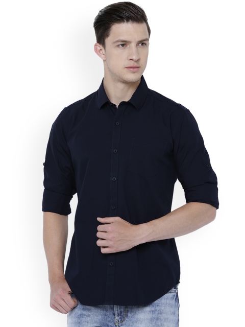 

HIGHLANDER Men Navy Blue Slim Fit Solid Casual Shirt