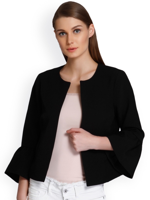 

ONLY Women Black Solid Open Front Jacket