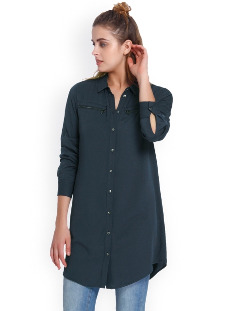 

Only Women Blue Solid Casual Shirt