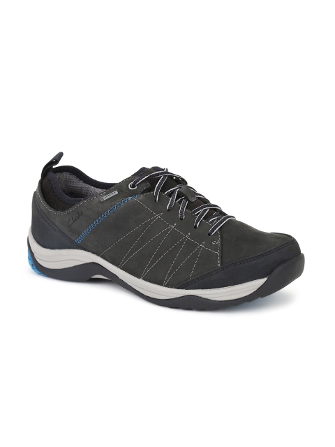 

Clarks Men Charcoal Grey Nubuck Leather Sneakers