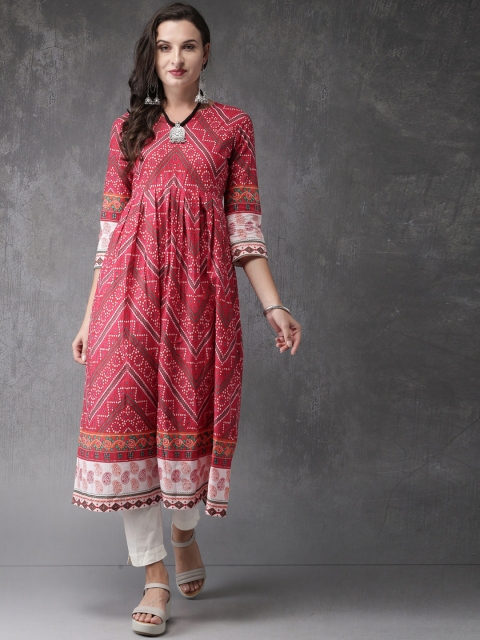 

Anouk Women Red Printed Anarkali Kurta