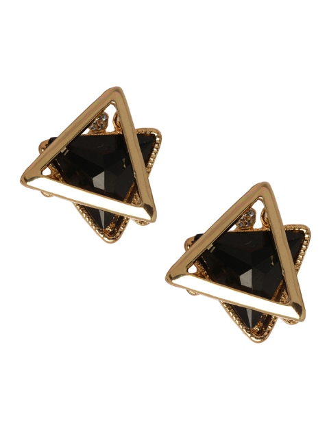 

Shining Diva Black & Gold-Toned Contemporary Studs