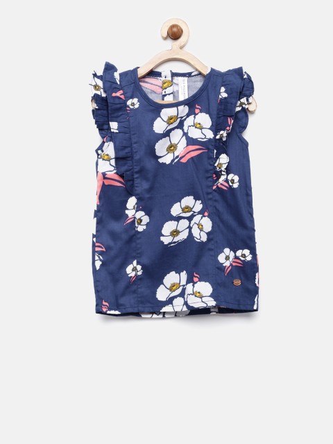 

U.S. Polo Assn. Kids Girls Blue Printed Tank Top