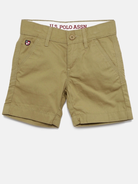 

U.S. Polo Assn. Kids Boys Khaki Solid Regular Fit Chino Shorts