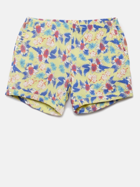 

U.S. Polo Assn. Kids Girls Yellow & Blue Printed Shorts