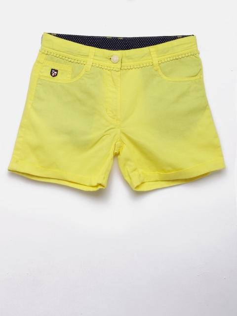 

U.S. Polo Assn. Kids Girls Yellow Solid Chino Shorts