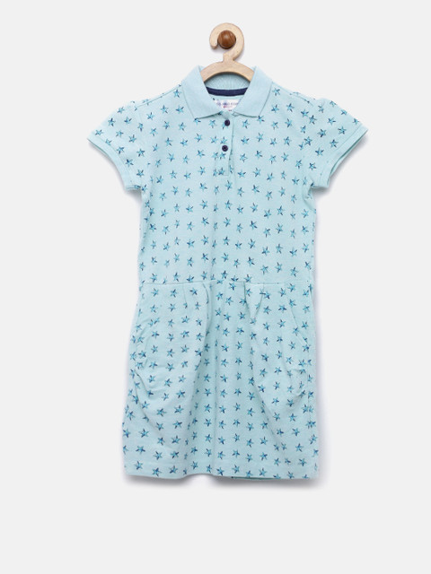 

U.S. Polo Assn. Kids Girls Blue Printed T-shirt Dress