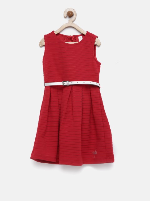 

U.S. Polo Assn. Kids Girls Red Solid A-line Dress