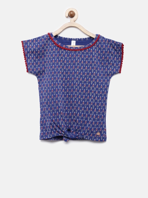 

U.S. Polo Assn. Kids Girls Blue Printed Top