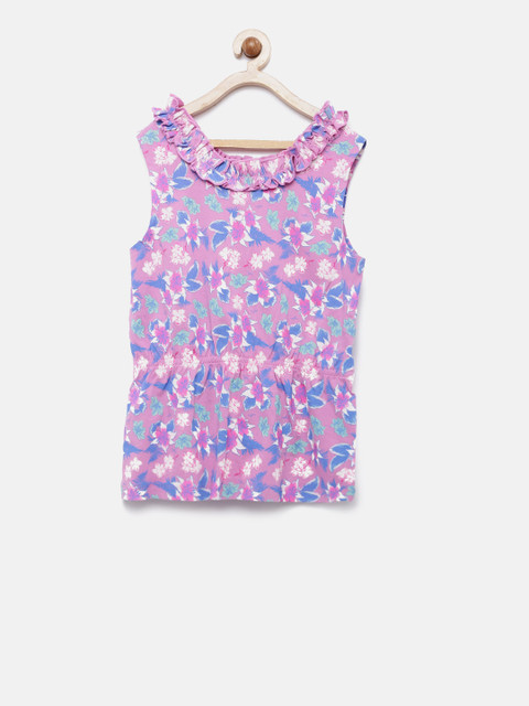 

U.S. Polo Assn. Kids Girls Purple Printed Top