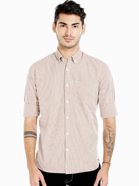 

Lawman pg3 Men Brown Slim Fit Checked Casual Shirt