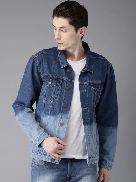 

HERE&NOW Men Blue Dyed Denim Jacket
