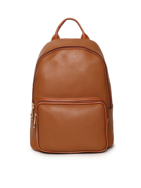 

Mast & Harbour Women Brown Solid Backpack