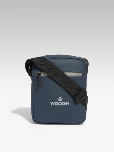 

WROGN Men Blue Solid Messenger Bag