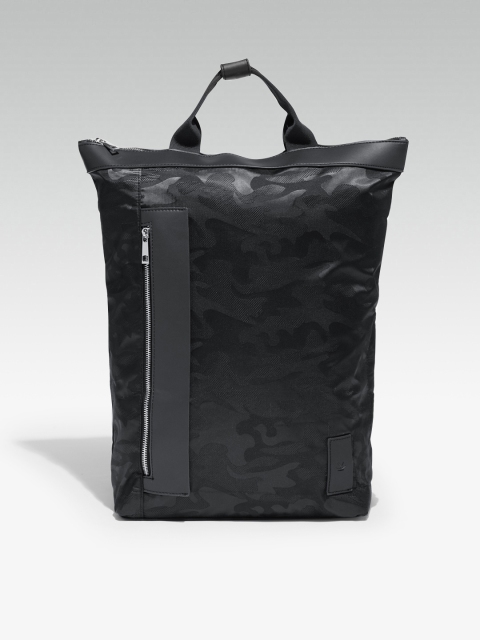 

WROGN Unisex Black Graphic Backpack