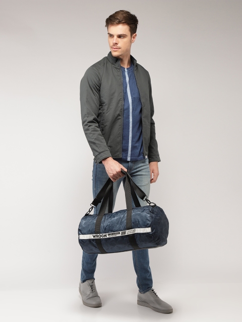 

WROGN Unisex Blue Printed Duffel Bag
