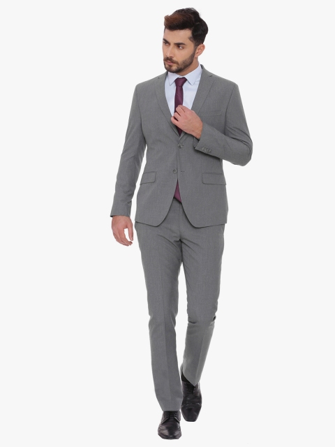 

SUITLTD Men Grey Single-Breasted Slim Fit Formal Suit