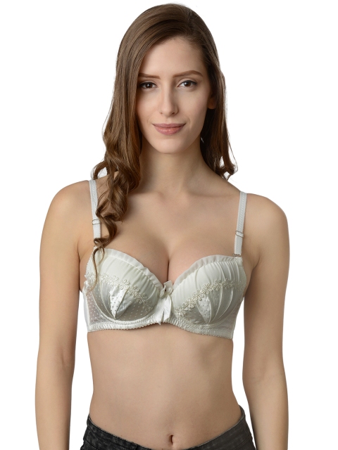 

Da Intimo White Self-Design Underwired Lightly Padded Everyday Bra