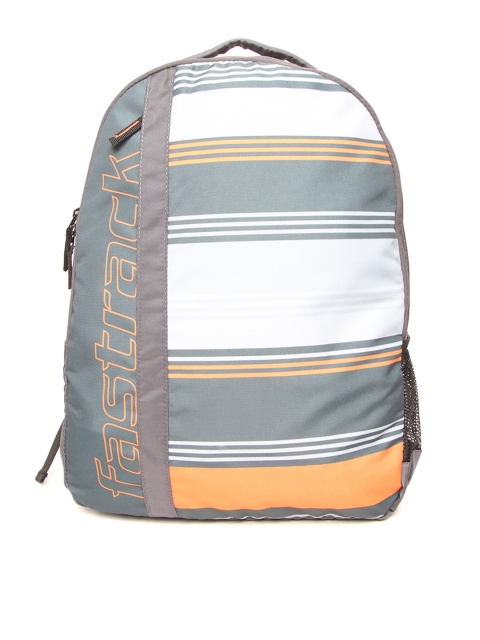 

Fastrack Men Grey & Orange Printed Laptop Backpack